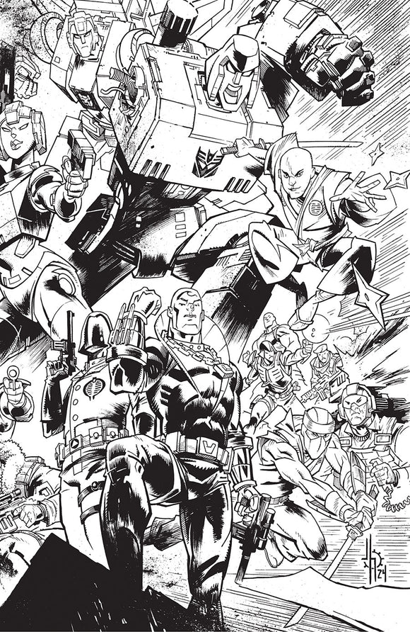 Cover J Variant Jason Howard Energon Universe Anniversary Connecting Black & White Cover