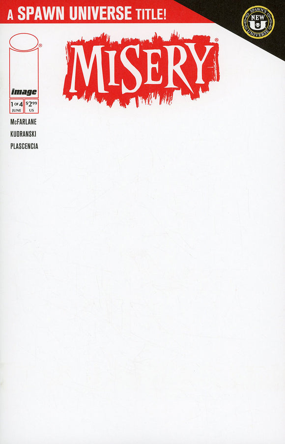 Misery #1 Cover C Variant Blank Cover