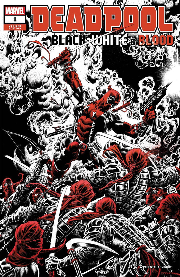 Deadpool Black White & Blood #1 Cover B Variant Kyle Hotz Cover