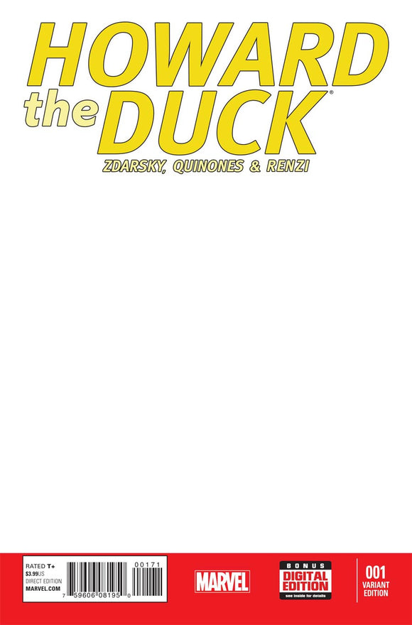Howard The Duck Vol 4 #1 Cover D Variant Blank Cover