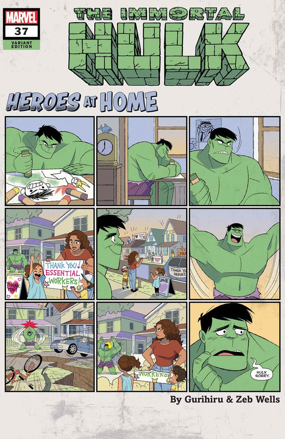 Immortal Hulk #37 Cover C Variant Gurihiru Heroes At Home Cover