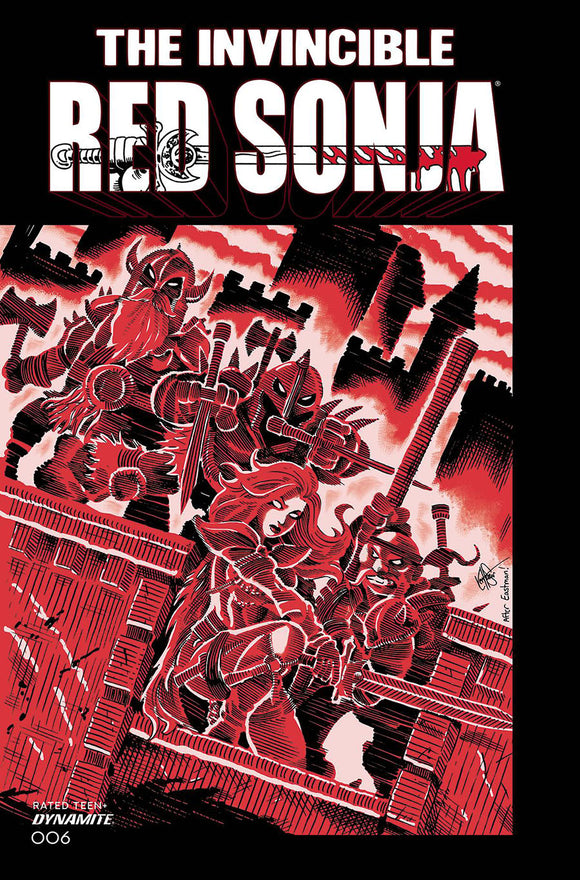 Invincible Red Sonja #6 Cover N Variant Ken Haeser TMNT Homage Cover