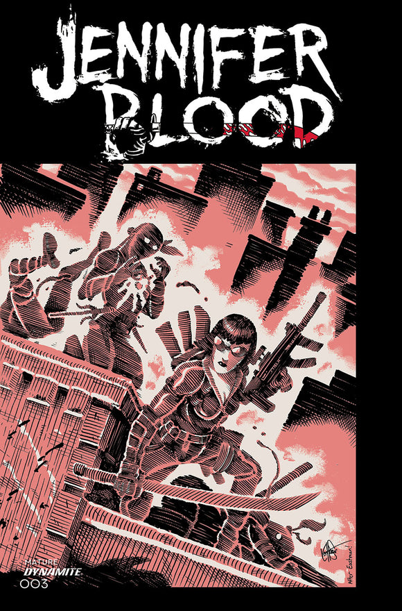 Jennifer Blood Vol 2 #3 Cover L Variant Ken Haeser TMNT Homage Cover