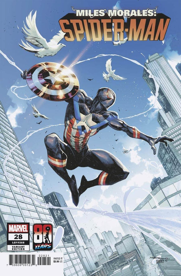Miles Morales Spider-Man #28 Cover B Variant Iban Coello Captain America 80th Anniversary Cover