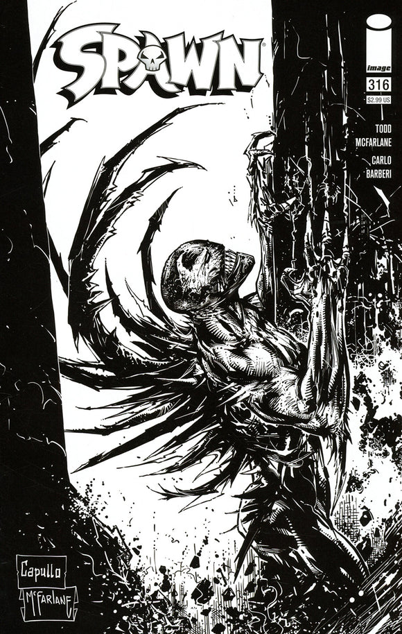 Spawn #316 Cover D Incentive Greg Capullo & Todd McFarlane Black & White Cover