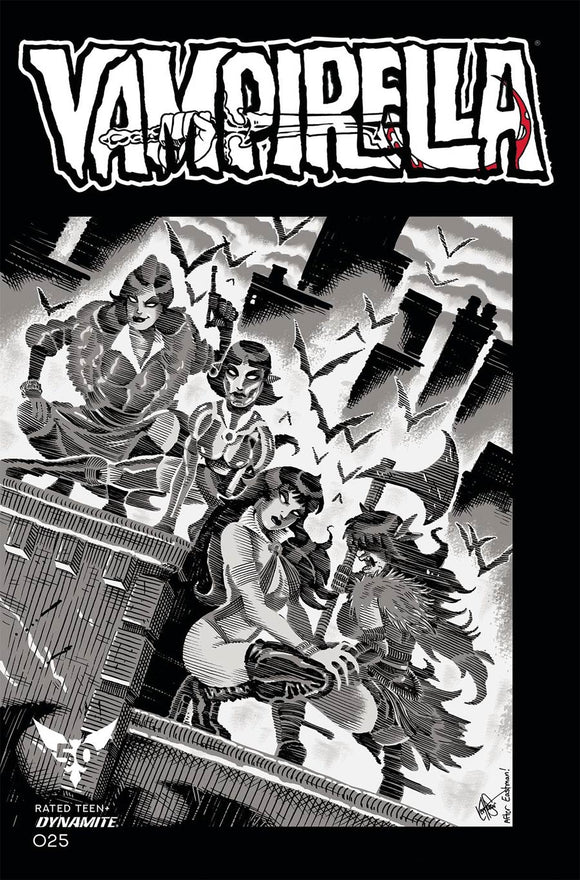 Vampirella Vol 8 #25 Cover Z-I Incentive Ken Haeser TMNT Homage Greyscale Cover