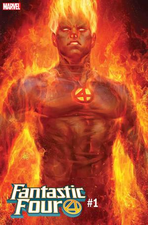 Fantastic Four Vol 6 #1 Cover H Variant Stanley Artgerm Lau Human Torch Cover **Signed**