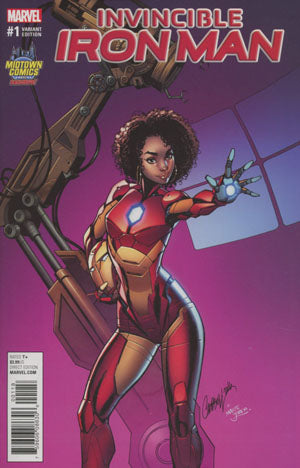 Invincible Iron Man Vol 3 #1 Cover B Midtown Exclusive J Scott Campbell Armor Variant Cover (Marvel Now Tie-In)