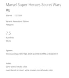 Marvel Super-Heroes Secret Wars #8 Newsstand Edition Signature Series Grade 7.5