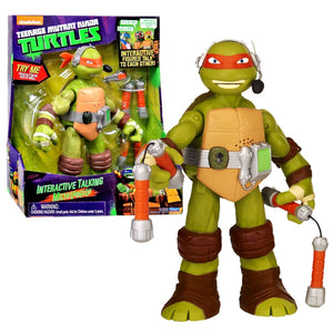 10 Inch Interactive Talking MICHELANGELO with a Pair of Nunchakus